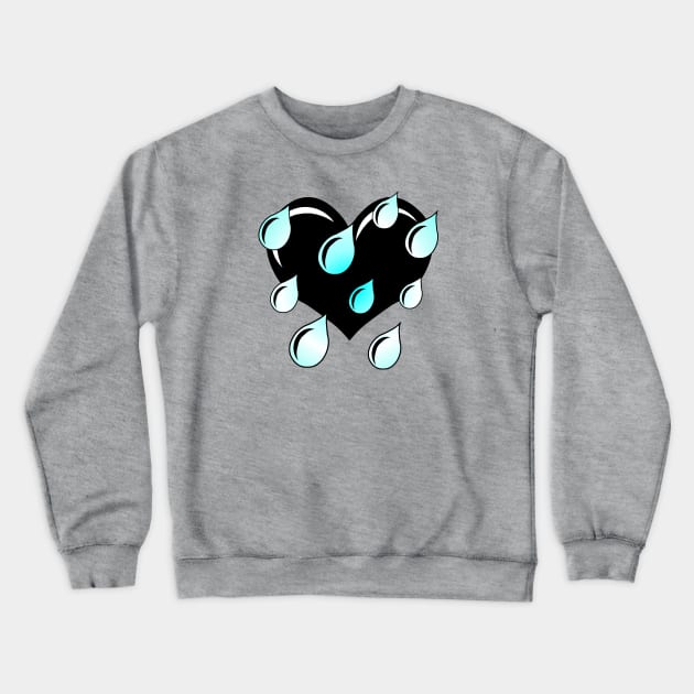 Black Weeping Heart #2 Crewneck Sweatshirt by RawSunArt